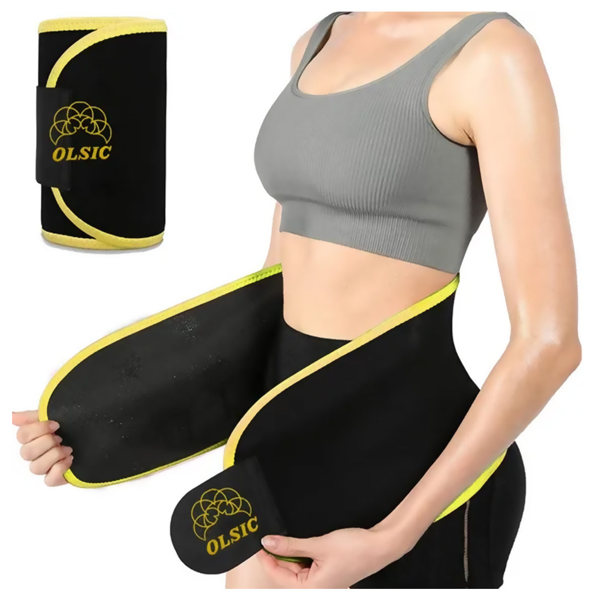 Olsic Sweat Slim Belt for Men and Women Non-Tearable Neoprene Shaper wear and Tummy Exercise