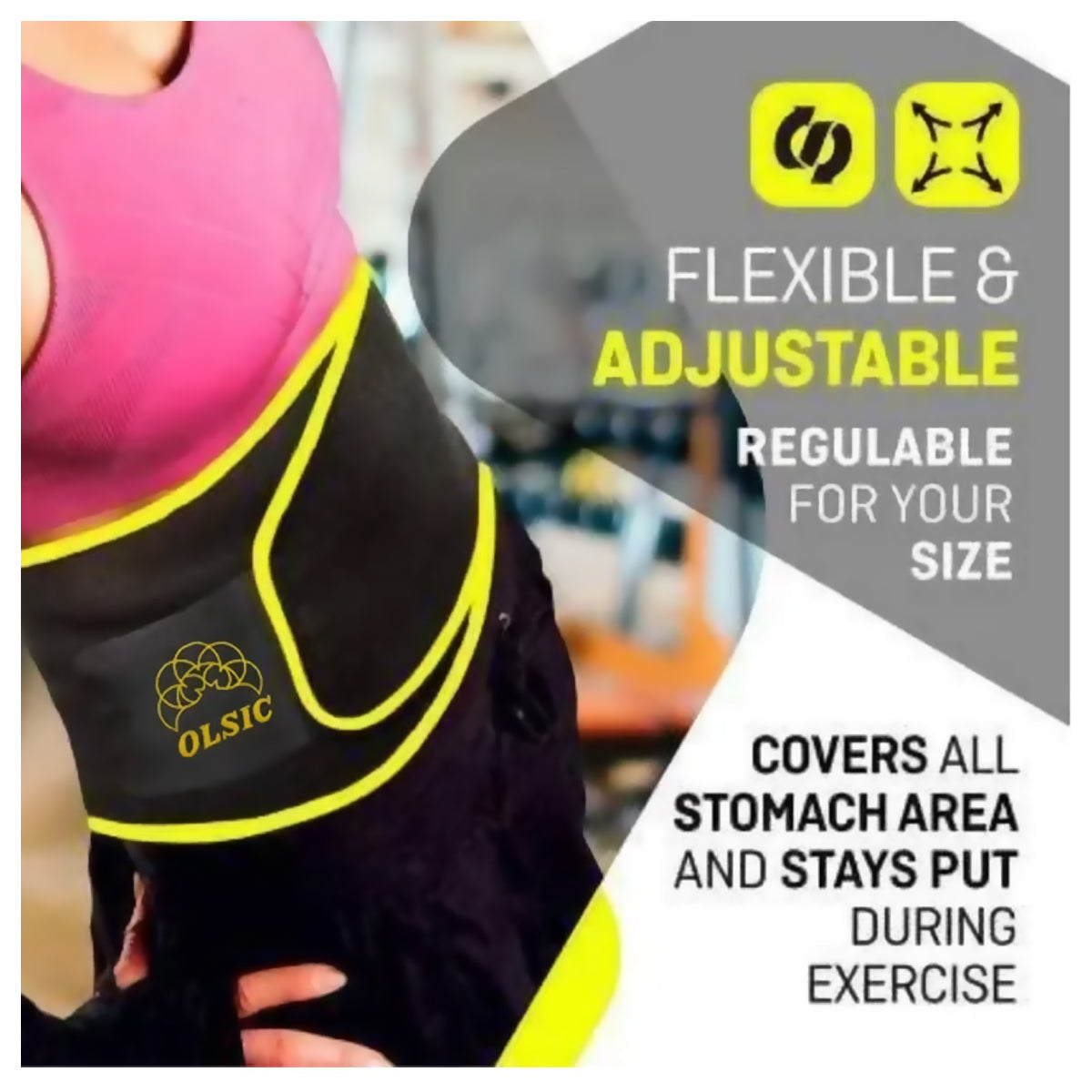 Olsic Sweat Slim Belt for Men and Women Non-Tearable Neoprene Shaper wear and Tummy Exercise