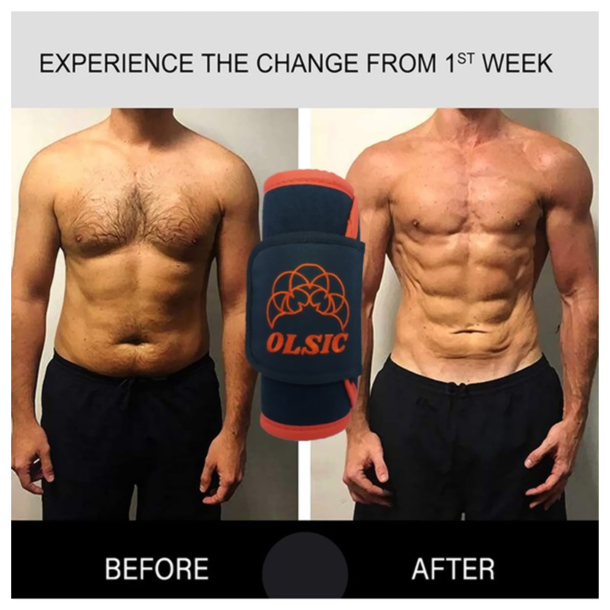 Olsic Sweat Slim Belt for Men and Women Non-Tearable Neoprene Shaper wear and Tummy Exercise