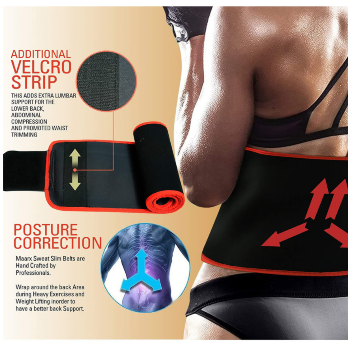 Olsic Sweat Slim Belt for Men and Women Non-Tearable Neoprene Shaper wear and Tummy Exercise