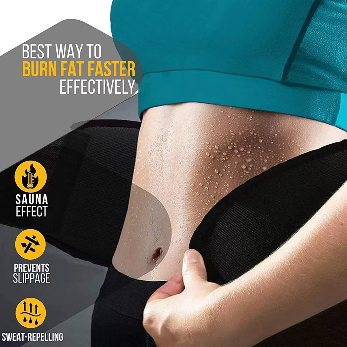 Olsic Sweat Slim Belt for Men and Women Non-Tearable Neoprene Shaper wear and Tummy Exercise