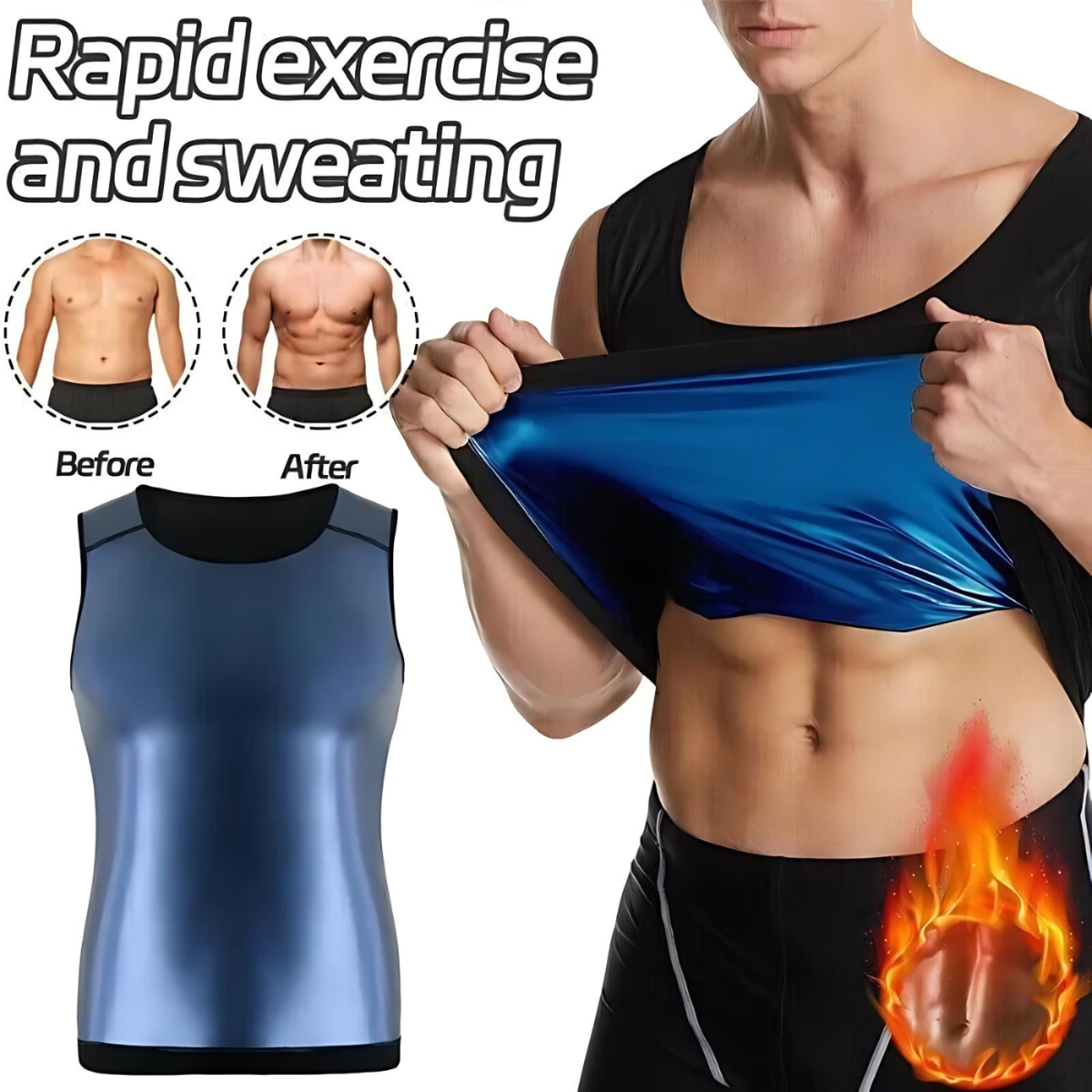 Olsic Man Sweat Shaper and Sliming Vest for Weight Loss, Exercises and Fitness Fat Burning Shaper for Man & Women