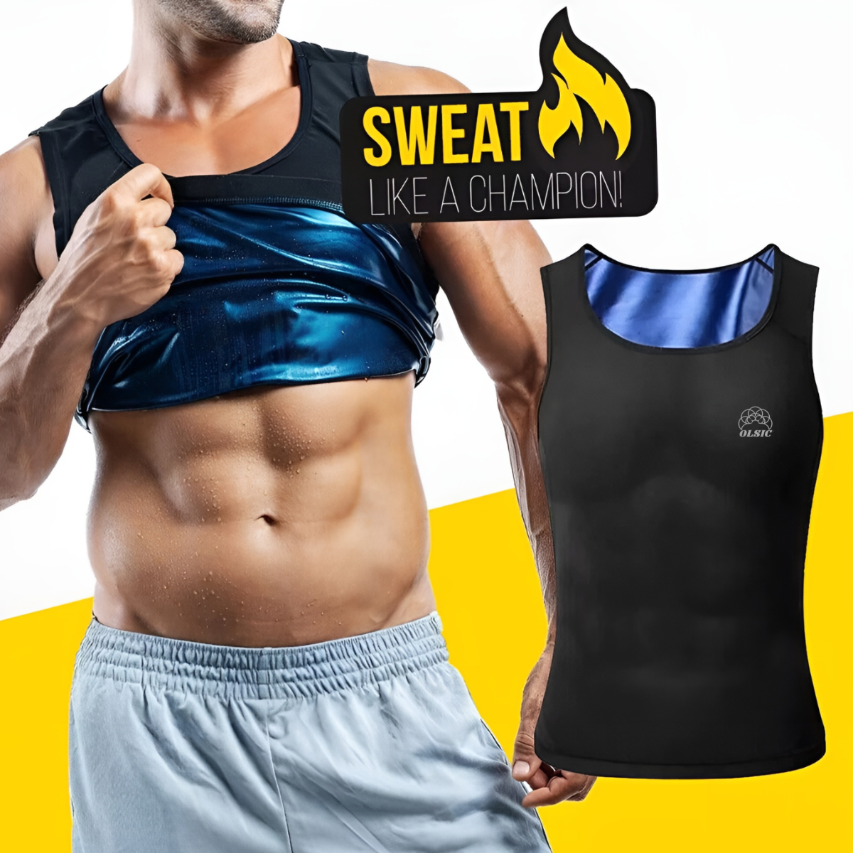 Olsic Man Sweat Shaper and Sliming Vest for Weight Loss, Exercises and Fitness Fat Burning Shaper for Man & Women
