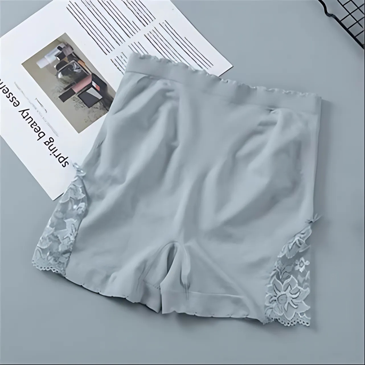 Olsic Lady Seamless Boxer Shorts Lace Safety Pants Underwear Knickers Panties(Pack of 2)