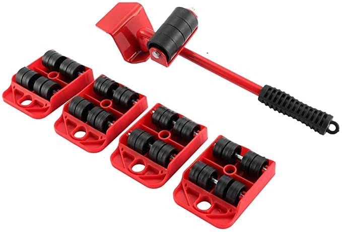 Olsic Furniture heavy duty transport mover wheel roller with lifter bar jack universal trolley shifter