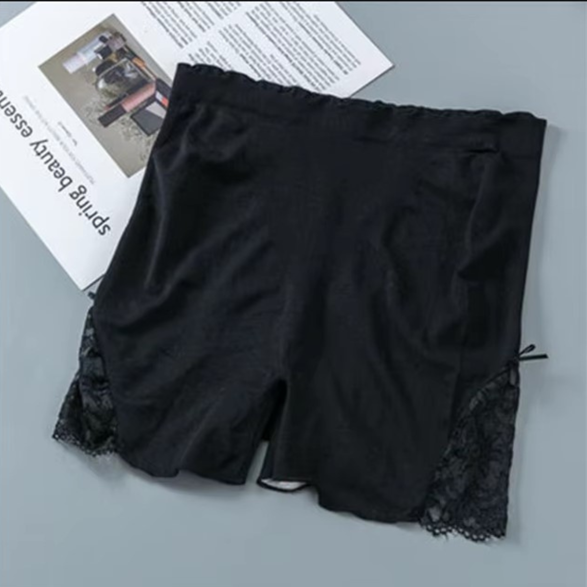 Olsic Lady Seamless Boxer Shorts Lace Safety Pants Underwear Knickers Panties(Pack of 2)