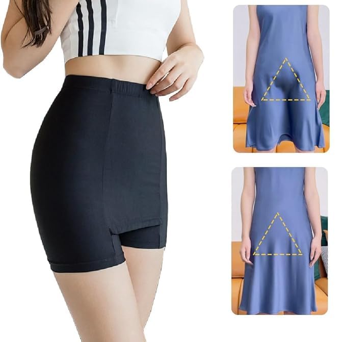 Double Layer Safety Pants Plus Cover Triangle Area No Trace No Roll Border Naked Buttock( Pack of 2)