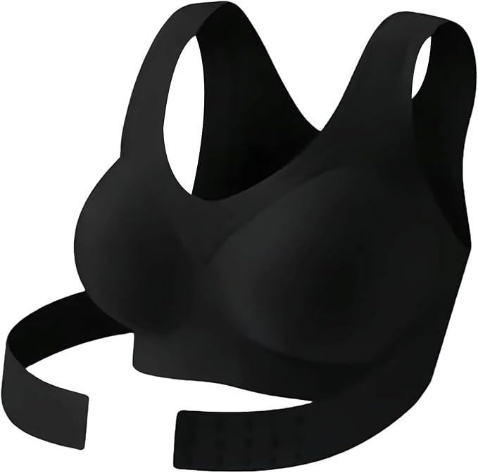 Women’s Posture Support Bra – Seamless Back Support Bra with Wide Straps & Adjustable Hook Closure