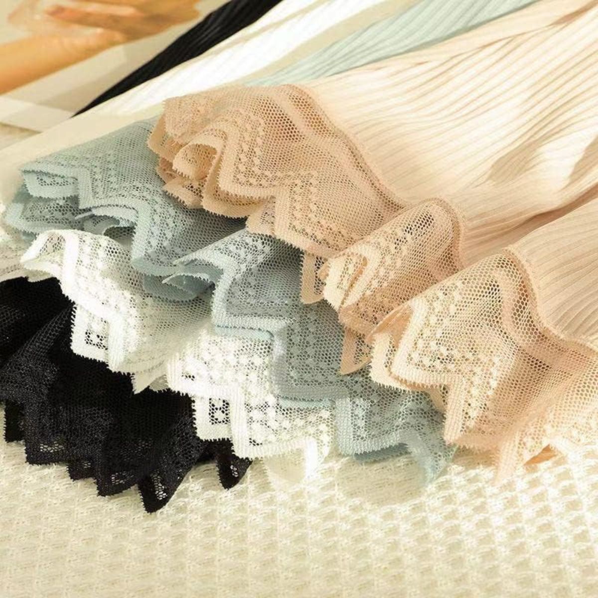 Olsic Ribbed Cotton Shorts Elastic Waist Women (Multi color) Pack of 2