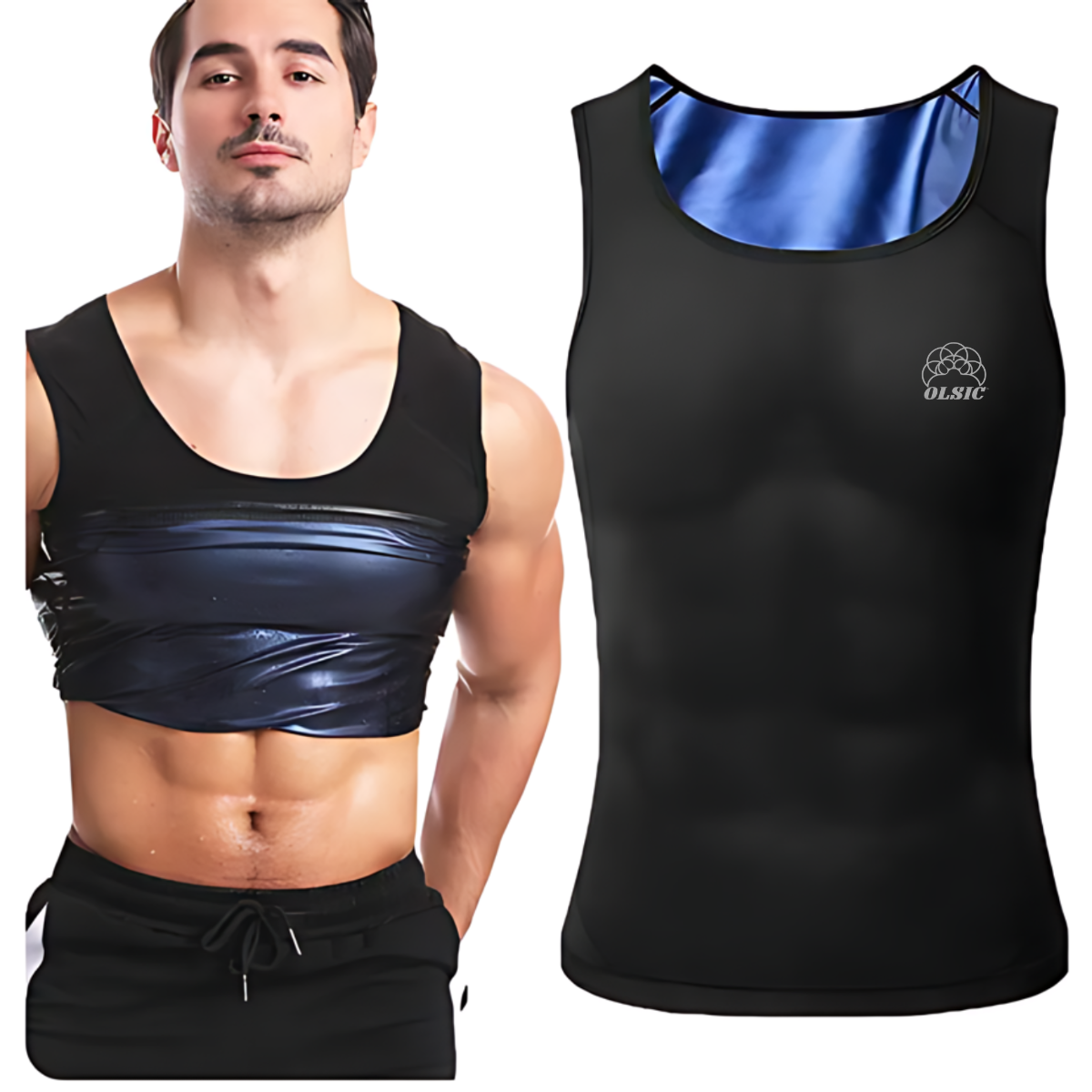 Olsic Man Sweat Shaper and Sliming Vest for Weight Loss, Exercises and Fitness Fat Burning Shaper for Man & Women