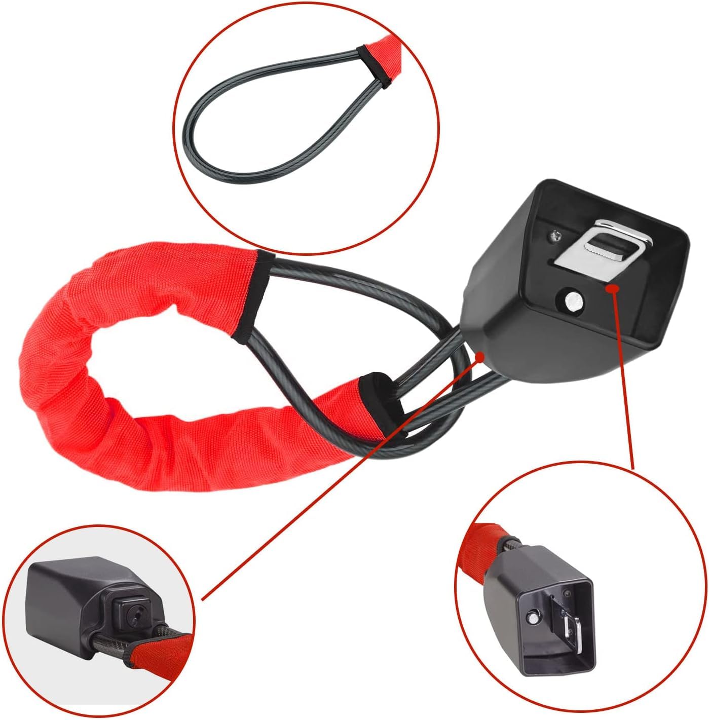 Car Steering Wheel Lock, Heavy Duty Safety Belt Buckle Attachment Steel Car Wheel Lock
