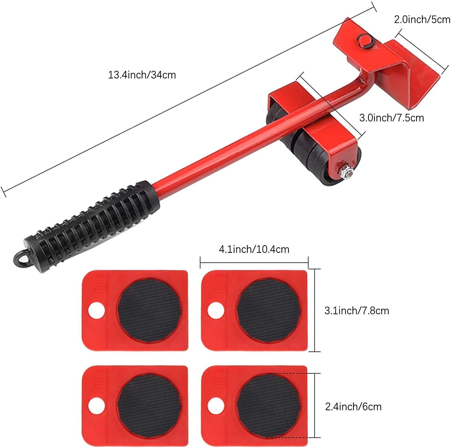 Olsic Furniture heavy duty transport mover wheel roller with lifter bar jack universal trolley shifter