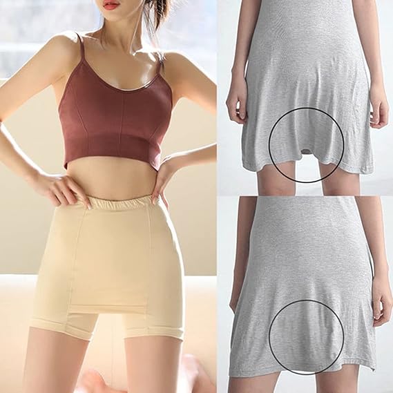 Double Layer Safety Pants Plus Cover Triangle Area No Trace No Roll Border Naked Buttock( Pack of 2)