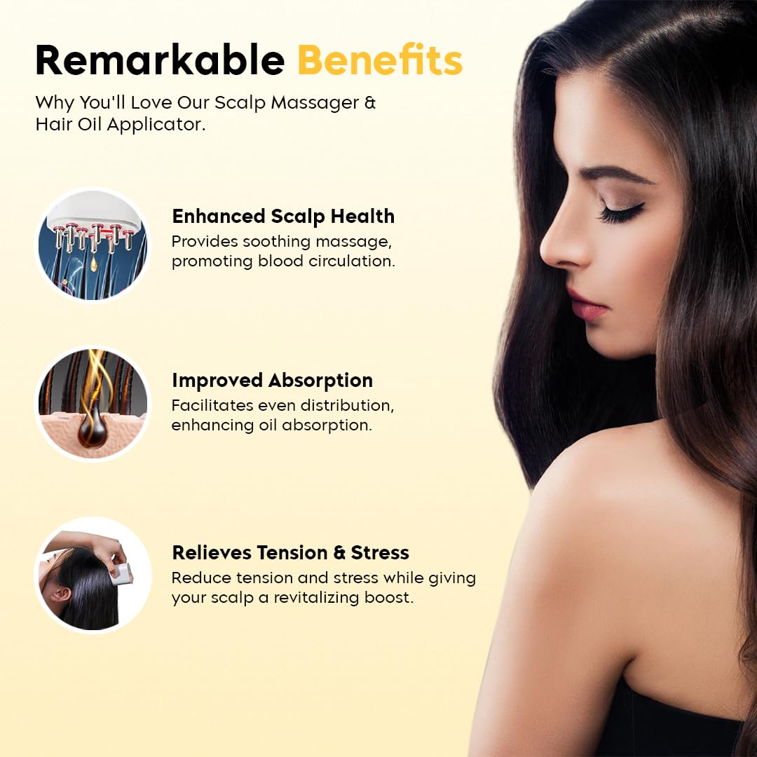 Olsic Red Light Therapy For Hair Smart Electric Scalp Massager and Hair Oil Applicator & massager for Scalp With LED Red Light Therapy