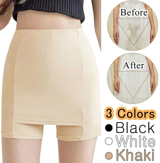 Double Layer Safety Pants Plus Cover Triangle Area No Trace No Roll Border Naked Buttock( Pack of 2)