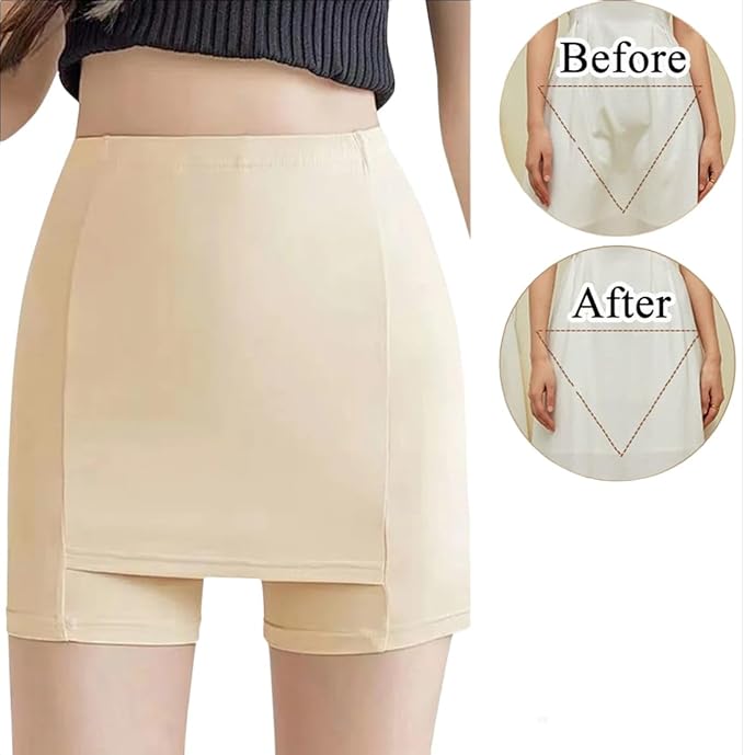 Double Layer Safety Pants Plus Cover Triangle Area No Trace No Roll Border Naked Buttock( Pack of 2)