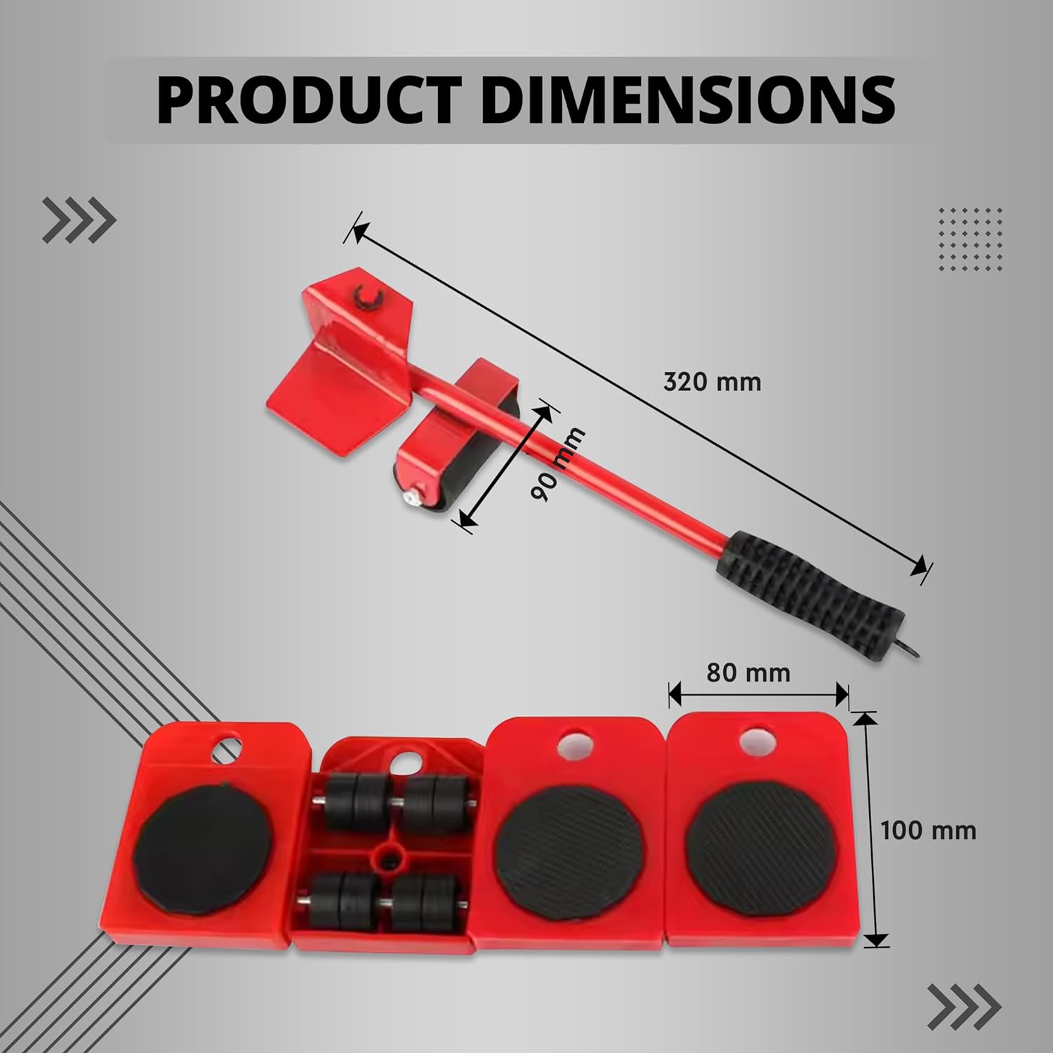 Olsic Furniture heavy duty transport mover wheel roller with lifter bar jack universal trolley shifter