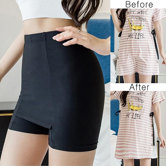 Double Layer Safety Pants Plus Cover Triangle Area No Trace No Roll Border Naked Buttock( Pack of 2)