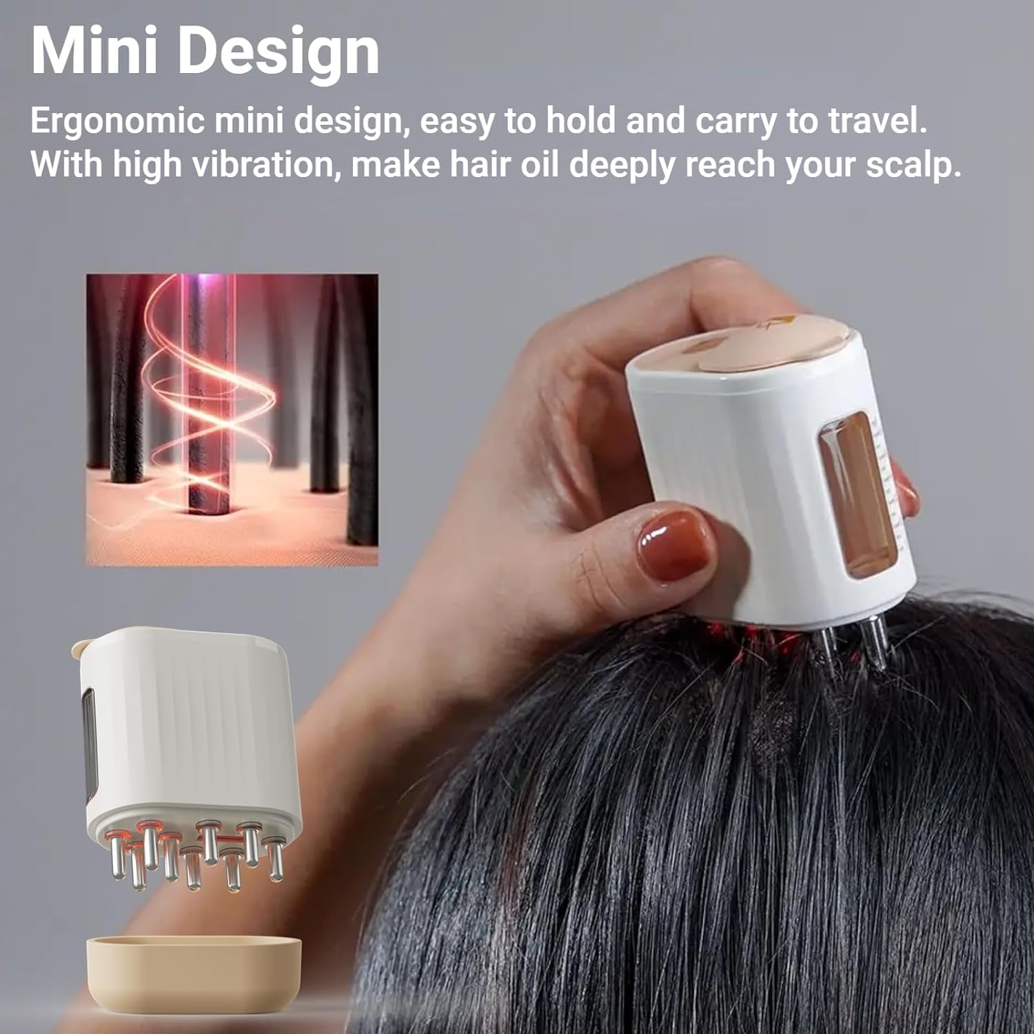 Olsic Red Light Therapy For Hair Smart Electric Scalp Massager and Hair Oil Applicator & massager for Scalp With LED Red Light Therapy