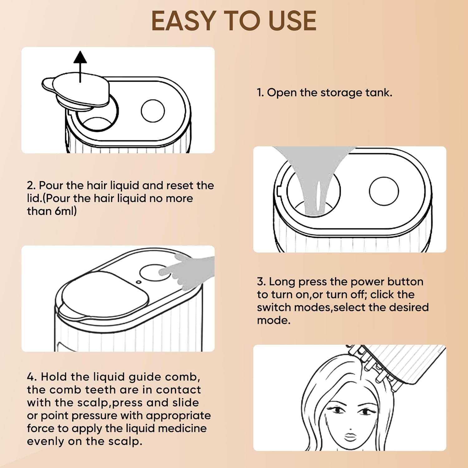 Olsic Red Light Therapy For Hair Smart Electric Scalp Massager and Hair Oil Applicator & massager for Scalp With LED Red Light Therapy