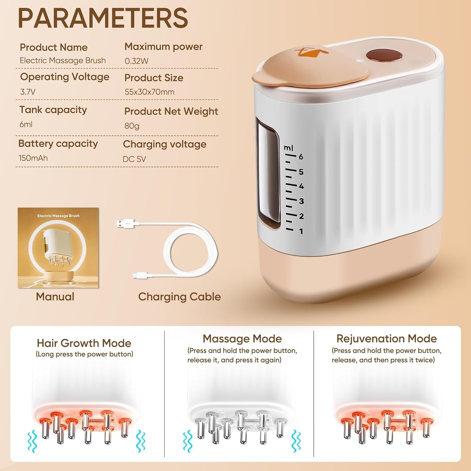 Olsic Red Light Therapy For Hair Smart Electric Scalp Massager and Hair Oil Applicator & massager for Scalp With LED Red Light Therapy