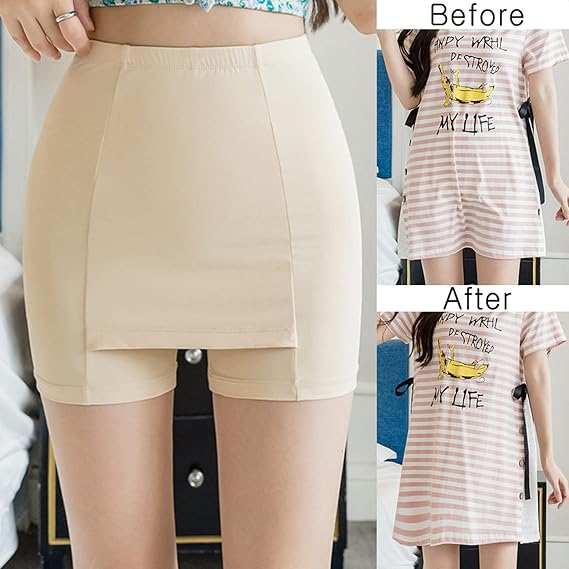 Double Layer Safety Pants Plus Cover Triangle Area No Trace No Roll Border Naked Buttock( Pack of 2)