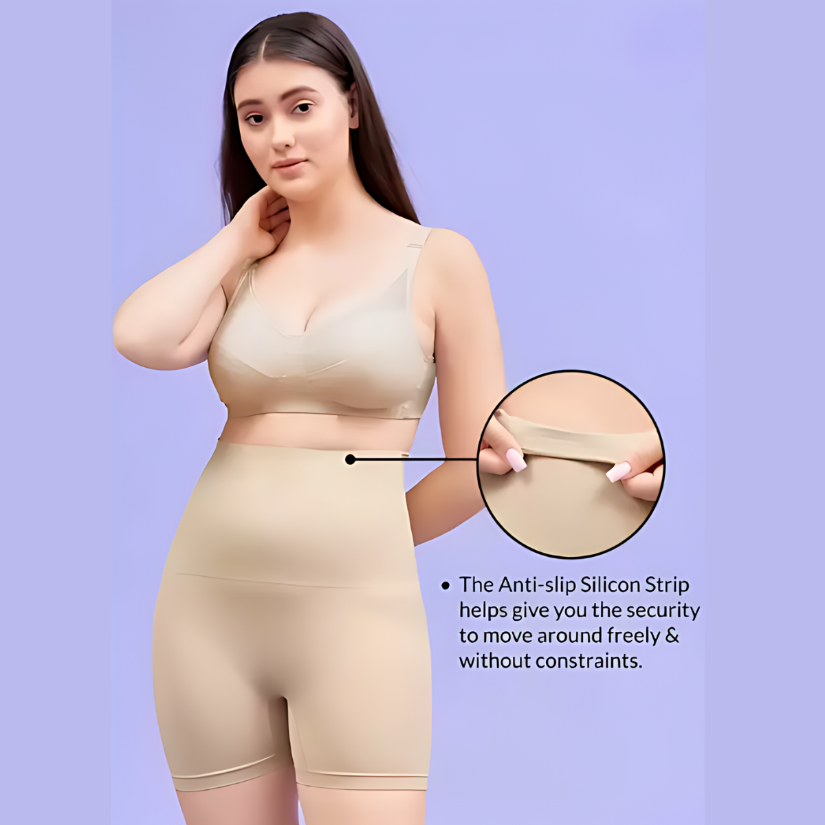 Olsic Women's Tummy Control Shapewear Thigh Slimmer Shorts High Waist