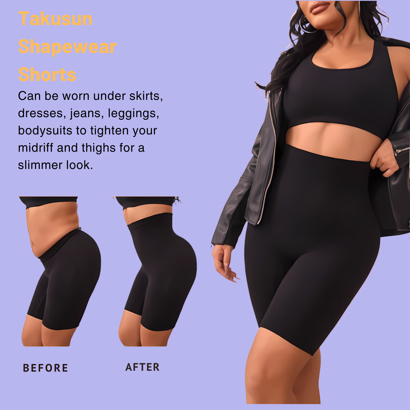 Olsic Women's Tummy Control Shapewear Thigh Slimmer Shorts High Waist