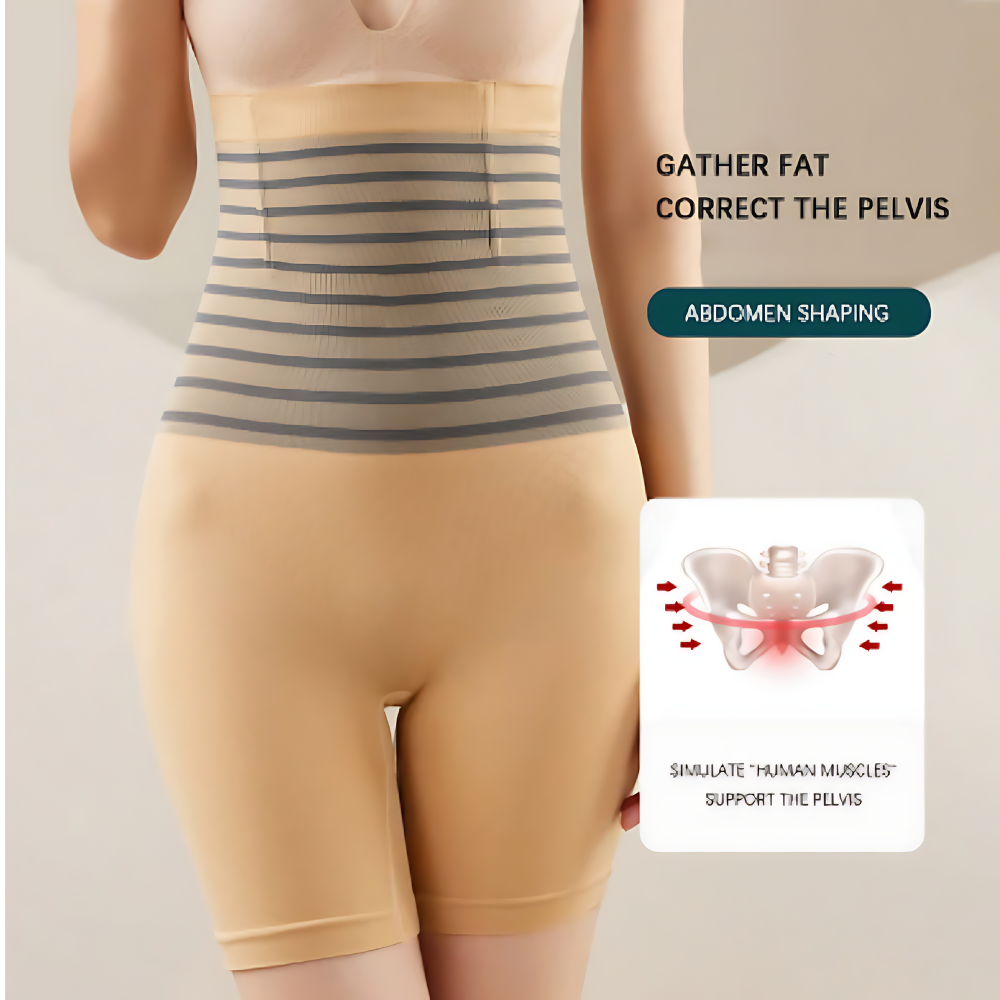 Olsic High Waist Abdomen Slimming Short Pants Tummy Control Panties Women Body Shaper Underwear -Elastic-Shapewear