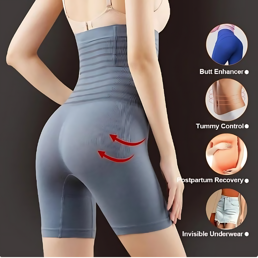 Olsic High Waist Abdomen Slimming Short Pants Tummy Control Panties Women Body Shaper Underwear -Elastic-Shapewear