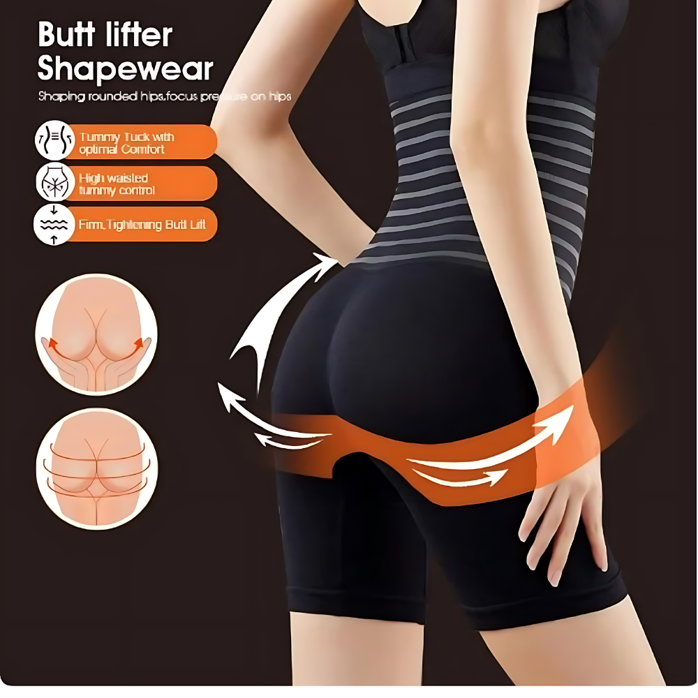 Olsic High Waist Abdomen Slimming Short Pants Tummy Control Panties Women Body Shaper Underwear -Elastic-Shapewear