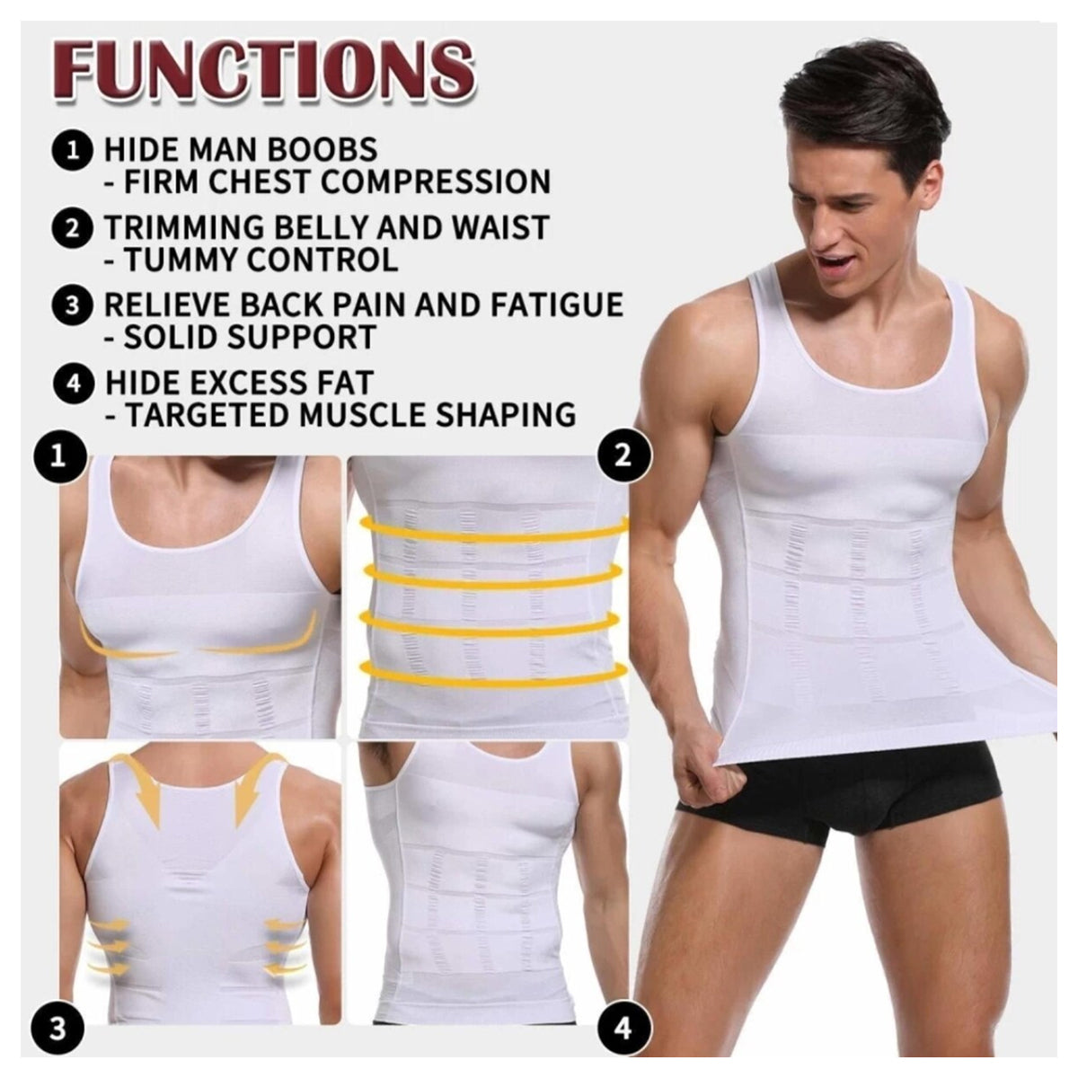 Body Shaper Undershirt Slimming Tummy Tucker Lift  for Men