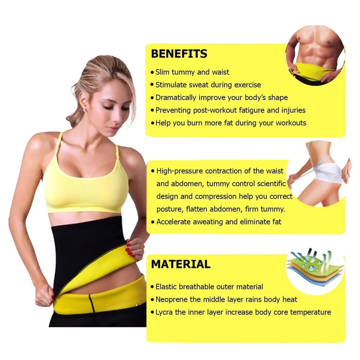 Body Shaper Slimming Belt for Men and Women Shapewear for Exercise & Workout