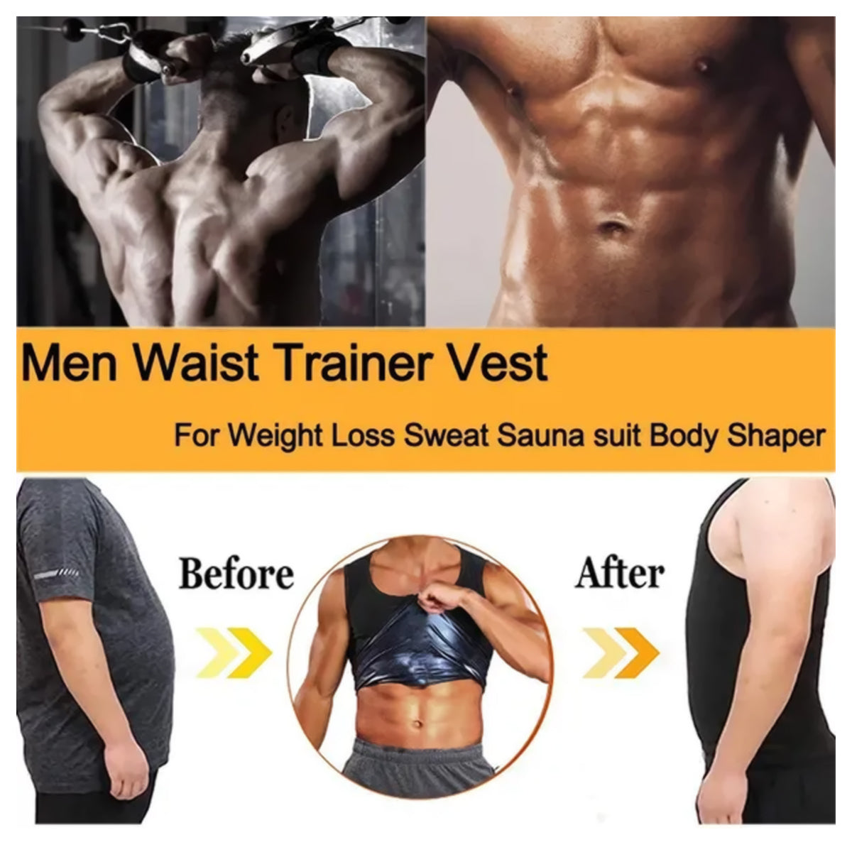 Man Sweat Shaper and Sliming Vest for Weight Loss Exercises and Fitness Burning Shaper for Man