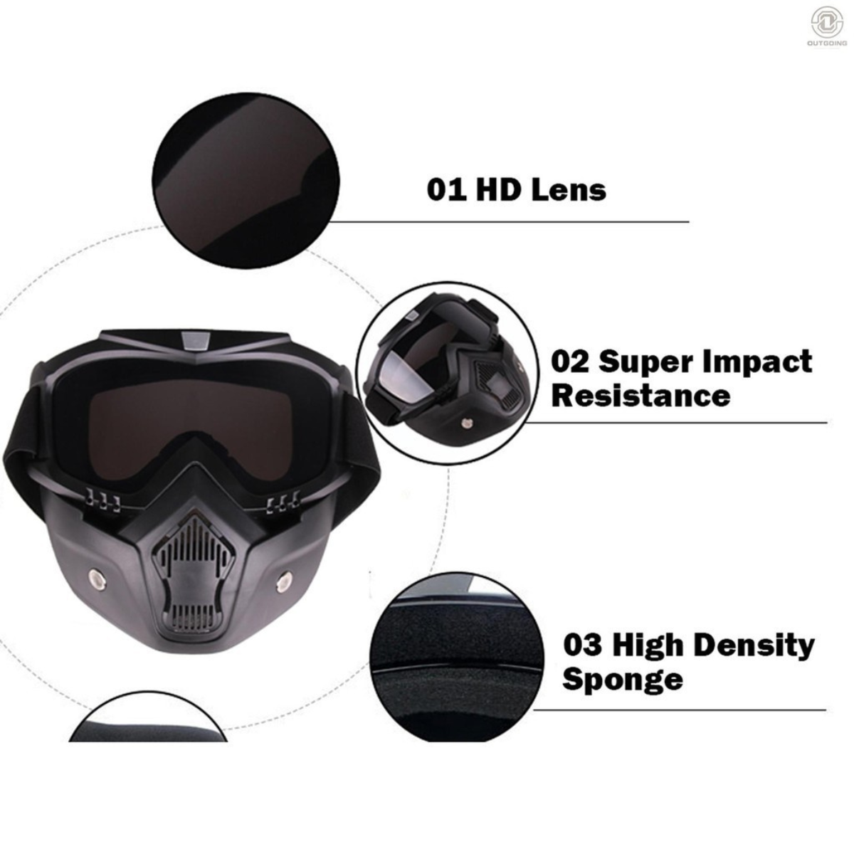 Men & Women Windproof Snowboard Goggles Ski Goggles Motocross Glass Face Mask Protection Gear UV protection Blowtorch, Welding Safety Goggle (Black)