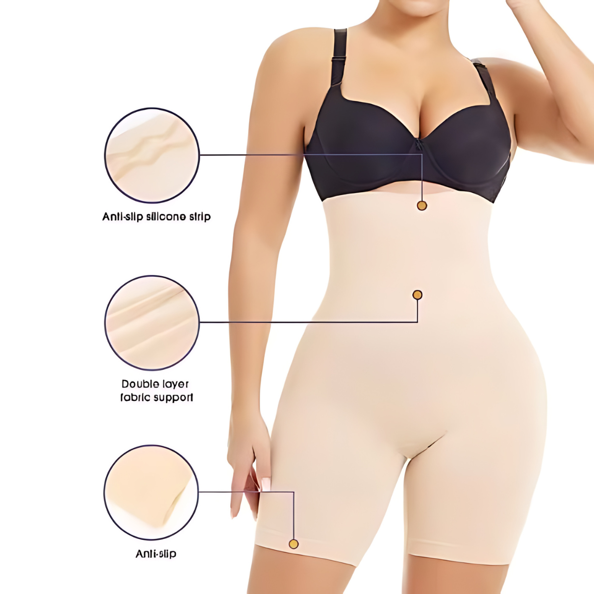 Women's Tummy Control Shapewear Thigh Slimmer Shorts High Waist