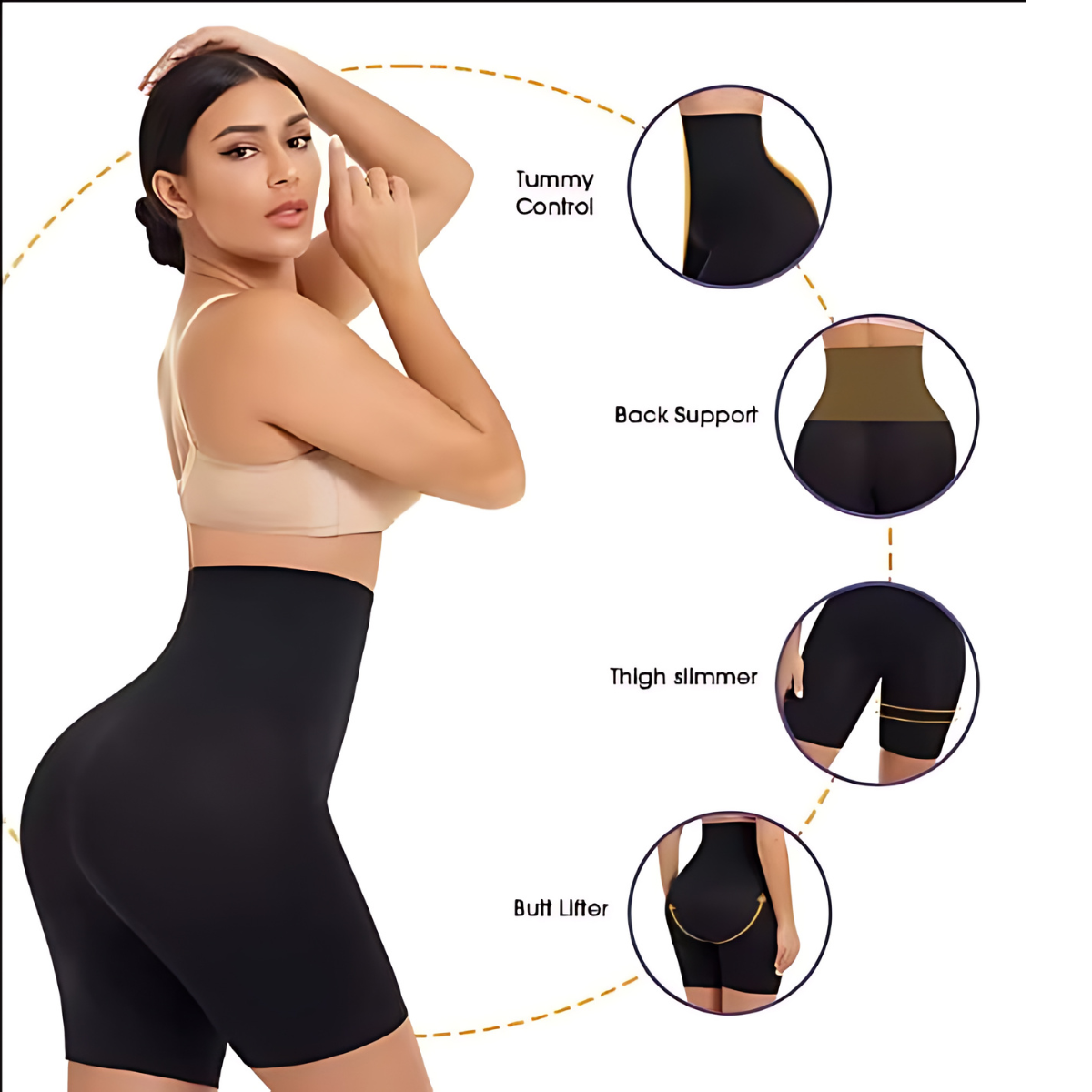 Women's Tummy Control Shapewear Thigh Slimmer Shorts High Waist