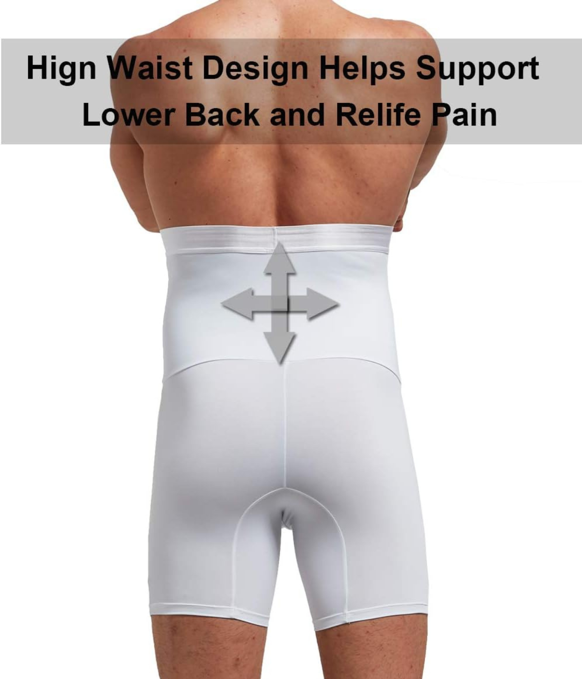 Men Tummy Control Shorts Hight Waist Slimming Body Shaper Leg Underwear Anti-Curling Shapewear(Pack of 1)