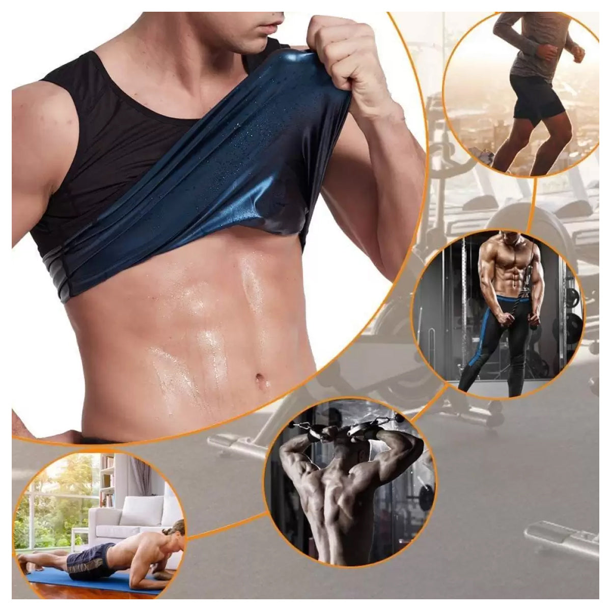 Man Sweat Shaper and Sliming Vest for Weight Loss Exercises and Fitness Burning Shaper for Man