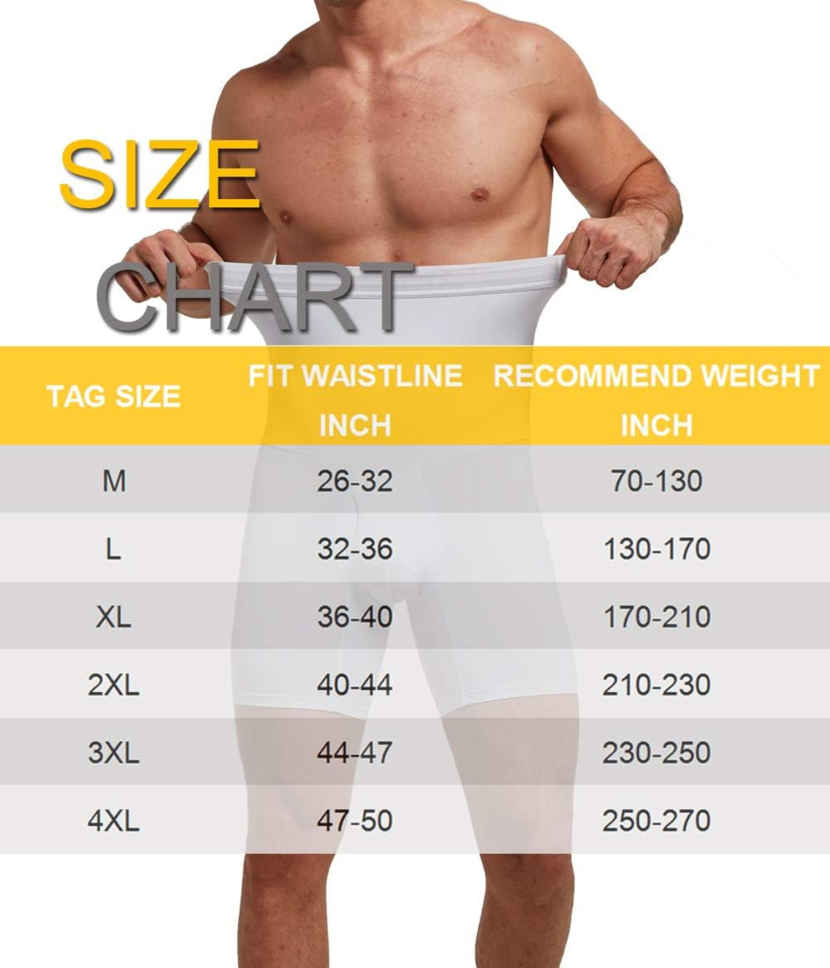 Men Tummy Control Shorts Hight Waist Slimming Body Shaper Leg Underwear Anti-Curling Shapewear(Pack of 1)