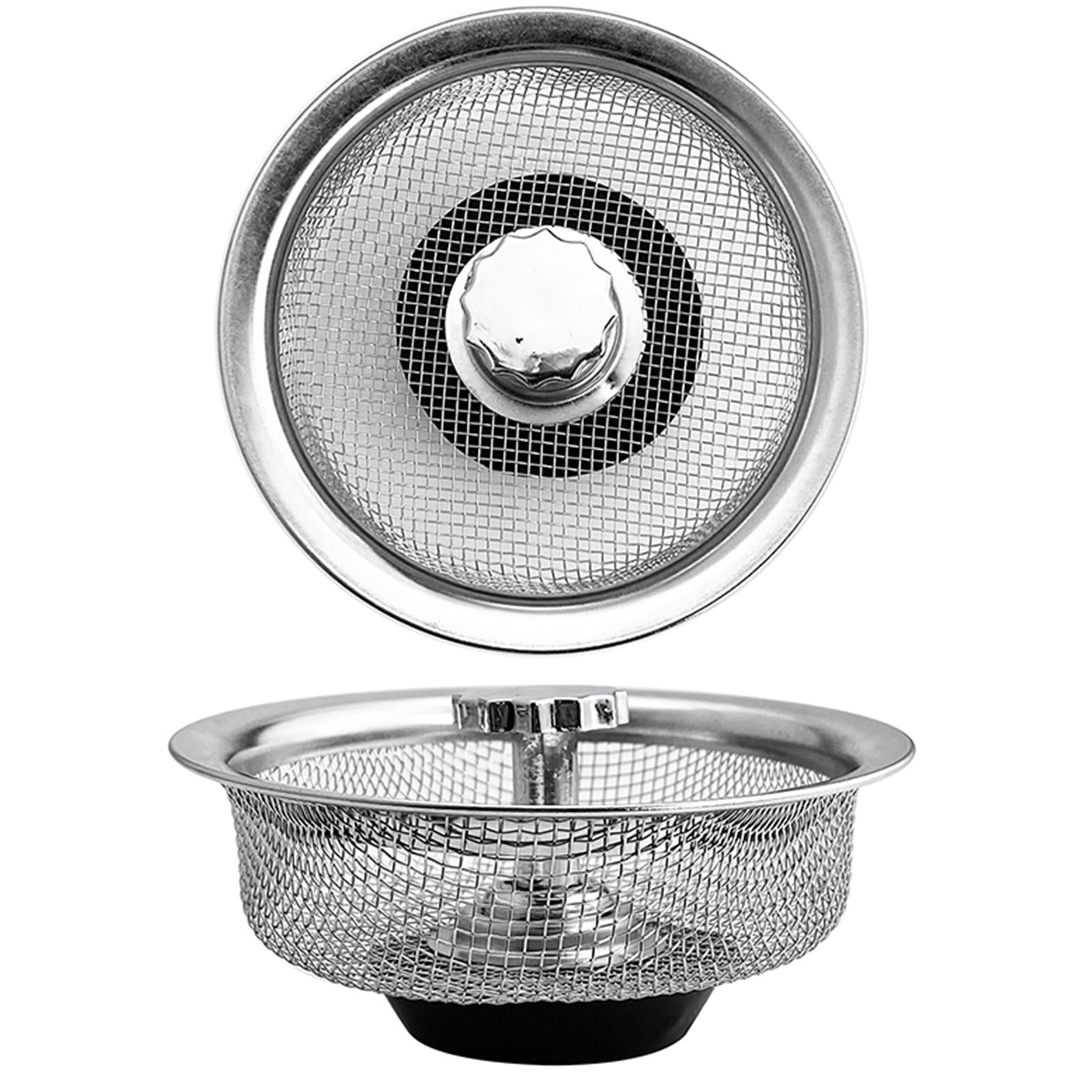 Kitchen Sink Strainer Stopper Stainless Steel Drain Basket Waste Plug (Pack of 4)