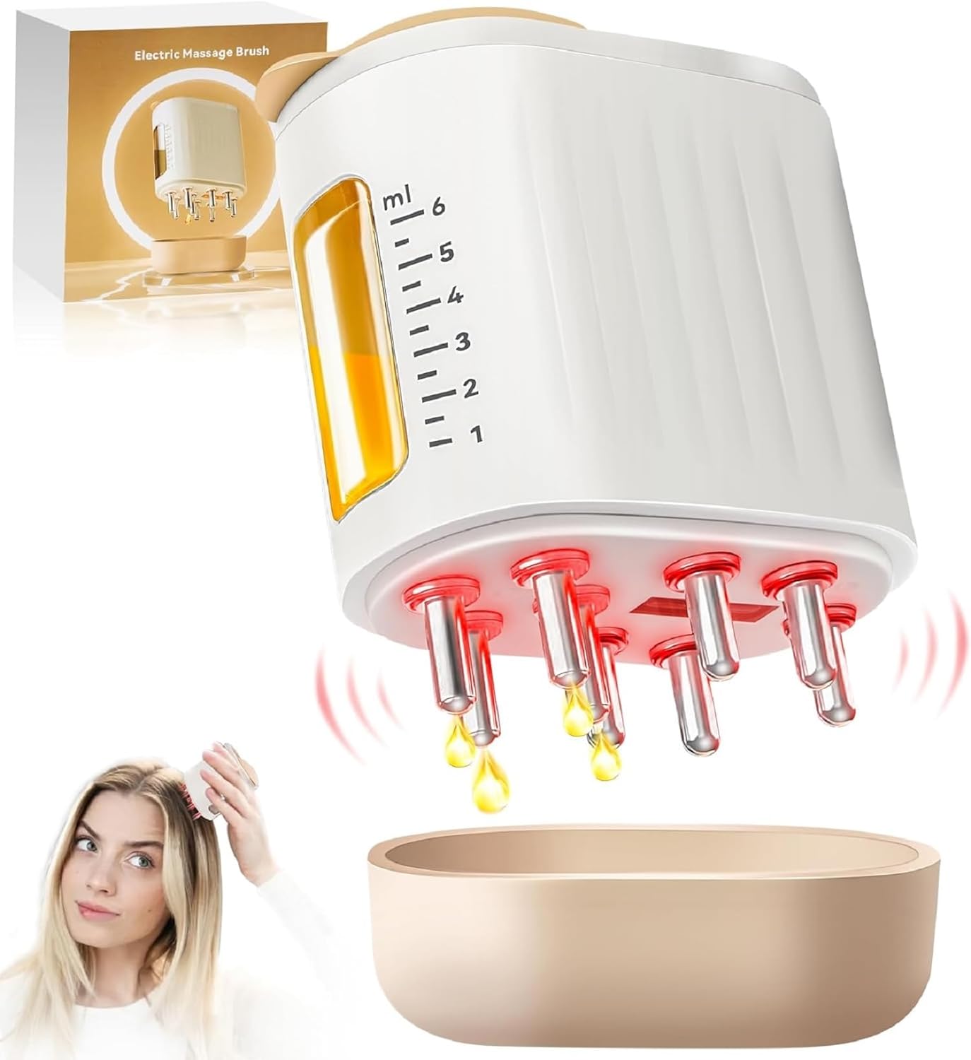 Red Light Therapy For Hair Smart Electric Scalp Massager and Hair Oil Applicator & massager for Scalp With LED Red Light Therapy