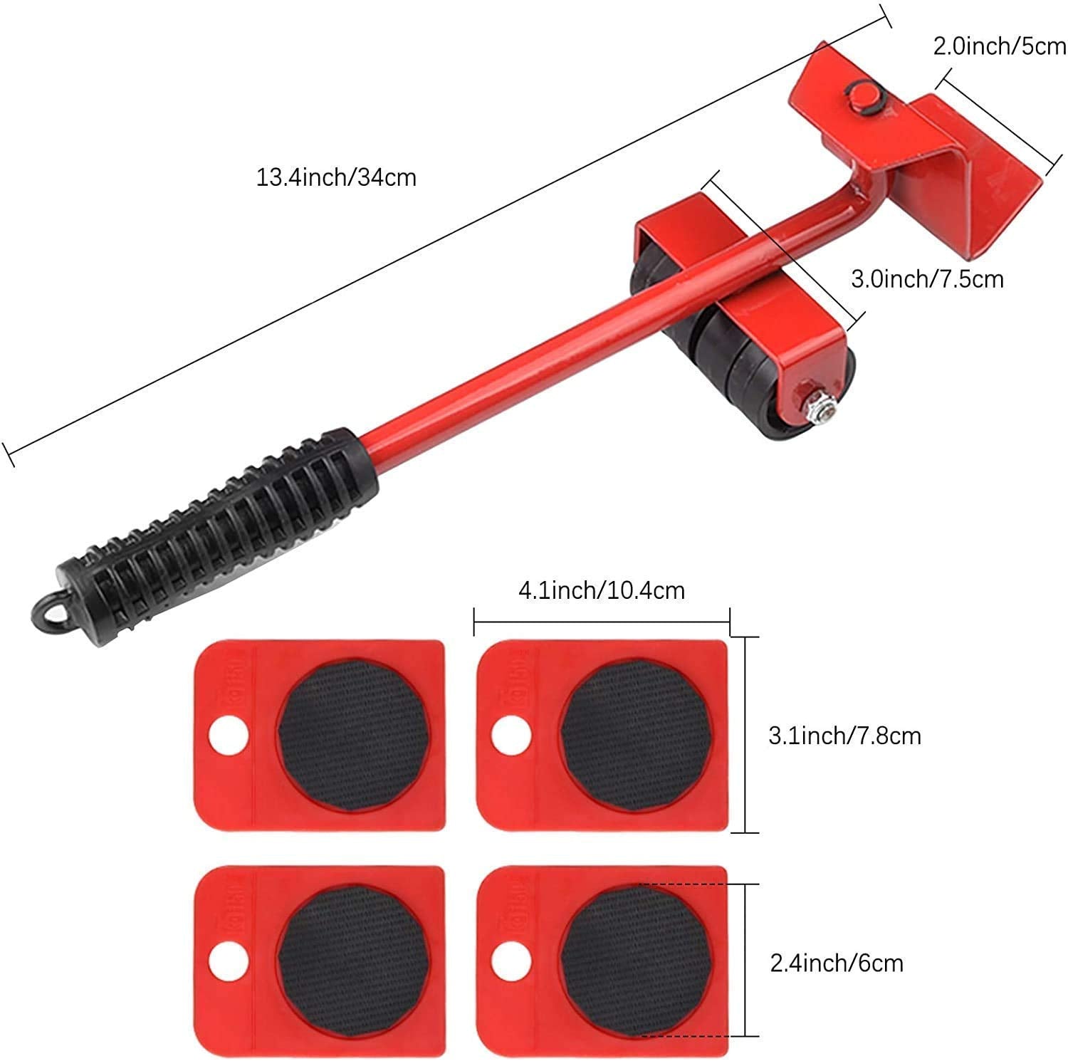 Furniture heavy duty transport mover wheel roller with lifter bar jack universal trolley shifter