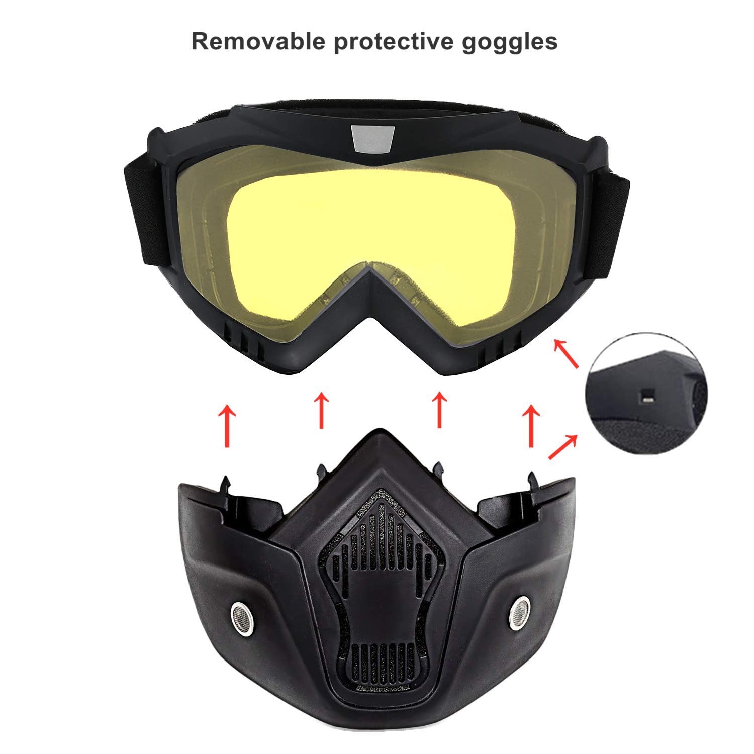 Men & Women Windproof Snowboard Goggles Ski Goggles Motocross Glass Face Mask Protection Gear UV protection Blowtorch, Welding Safety Goggle (Yellow)