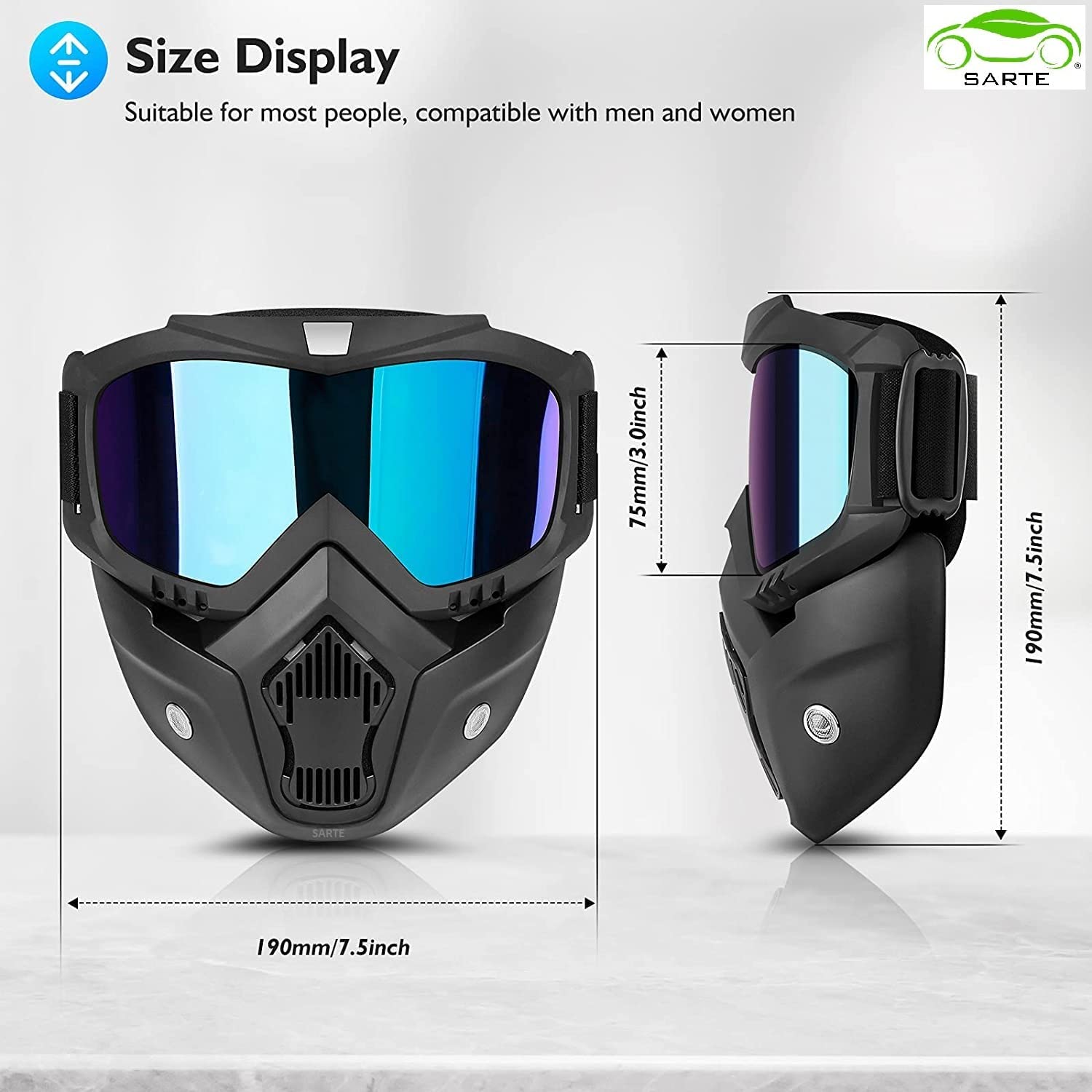 Men & Women Windproof Snowboard Goggles Ski Goggles Motocross Glass Face Mask Protection Gear UV protection Blowtorch, Welding Safety Goggle (Multi Colour)