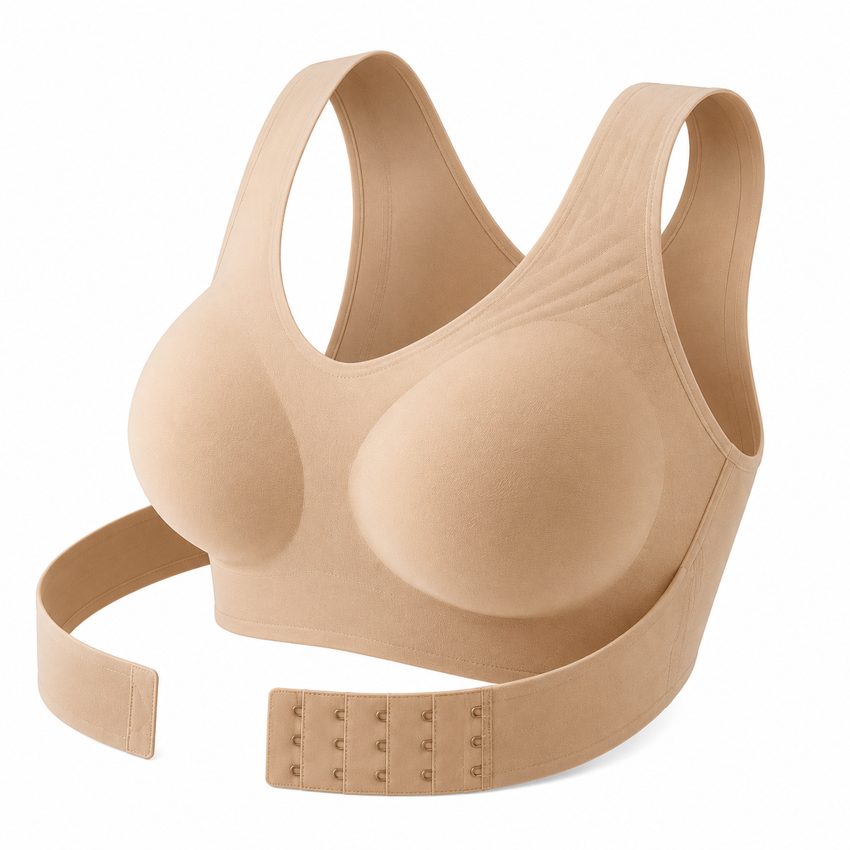 Women’s Posture Support Bra – Seamless Back Support Bra with Wide Straps & Adjustable Hook Closure