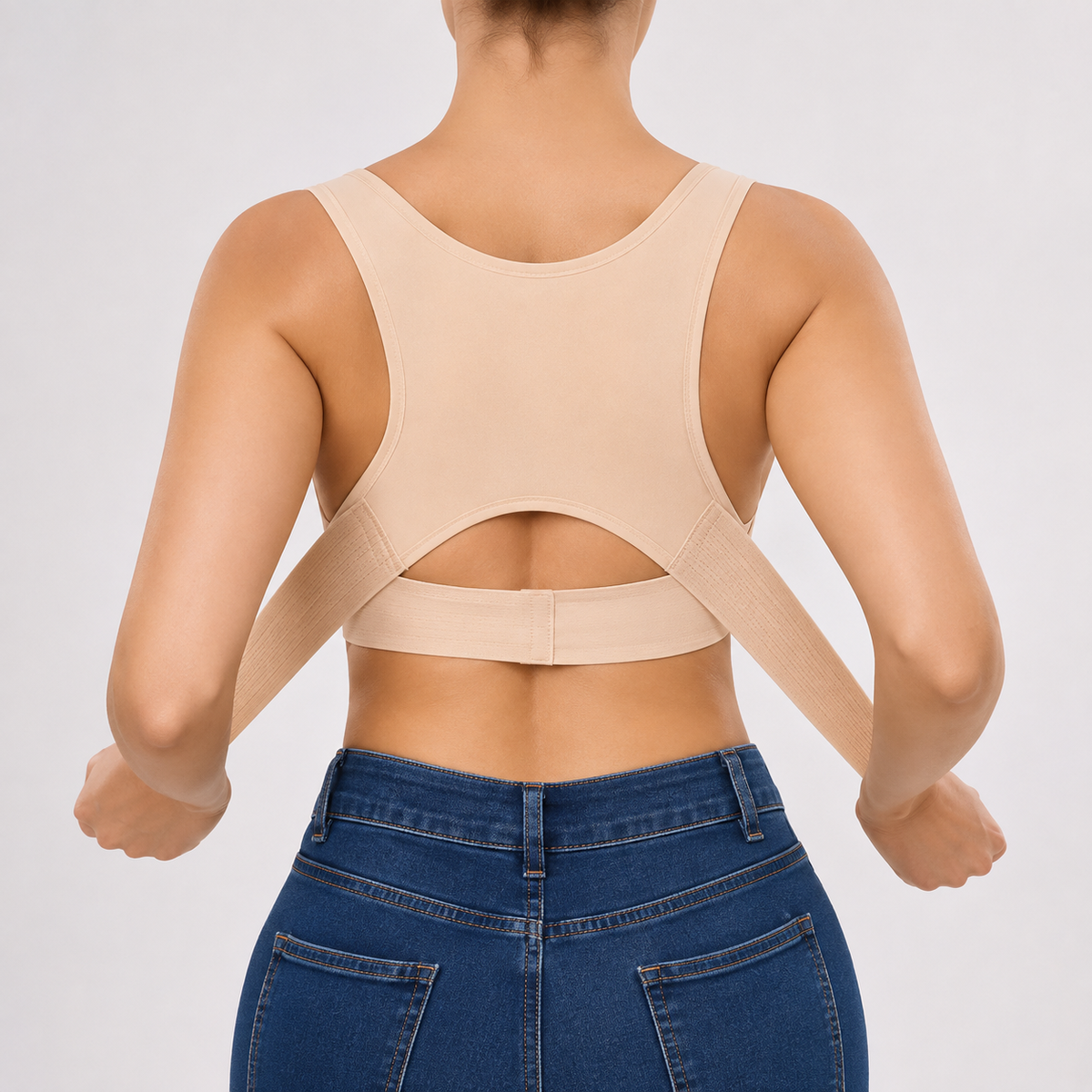 Women’s Posture Support Bra – Seamless Back Support Bra with Wide Straps & Adjustable Hook Closure