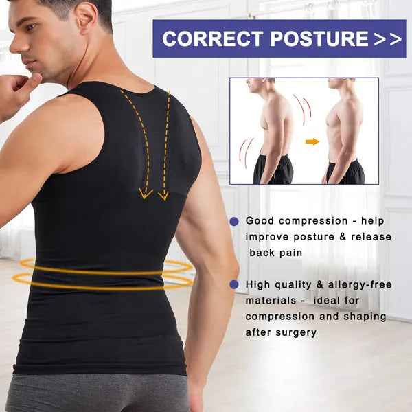 Undershirt Body Shaper Slimming Tummy Tucker Lift for Men