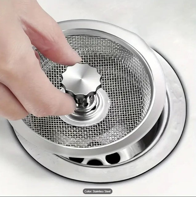 Kitchen Sink Strainer Stopper Stainless Steel Drain Basket Waste Plug (Pack of 4)