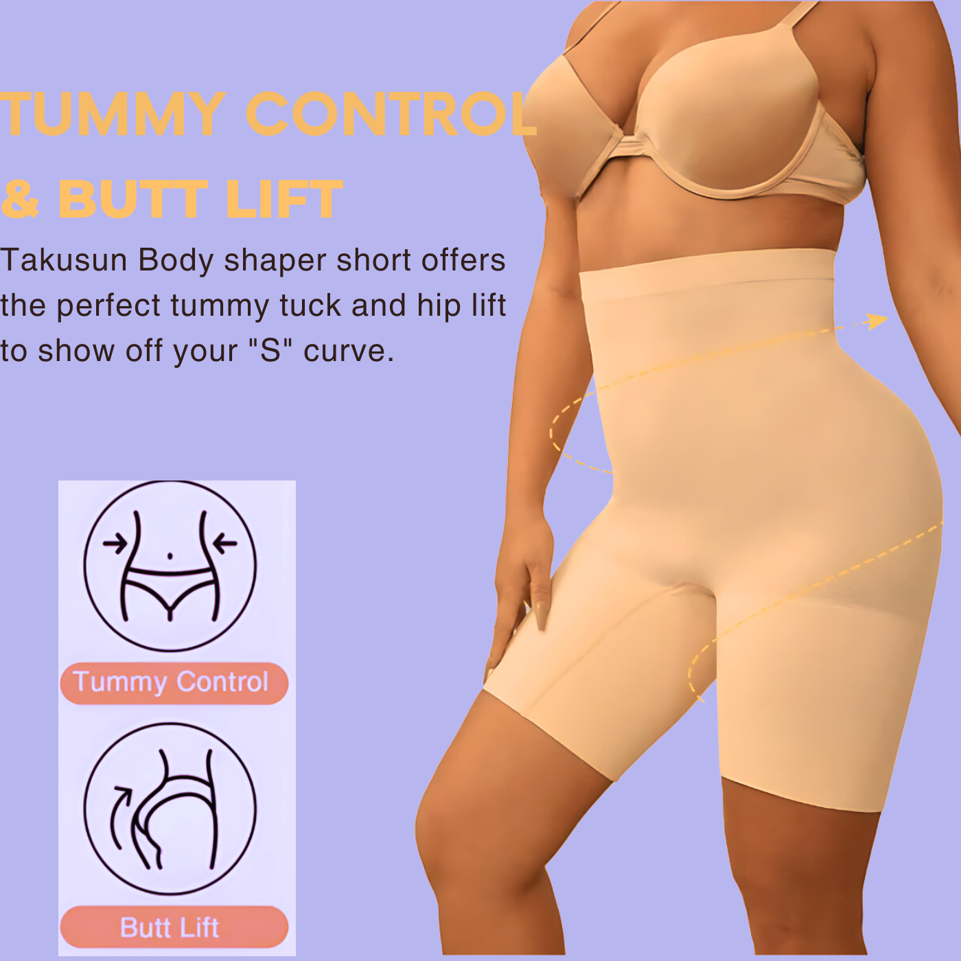 Women's Tummy Control Shapewear Thigh Slimmer Shorts High Waist